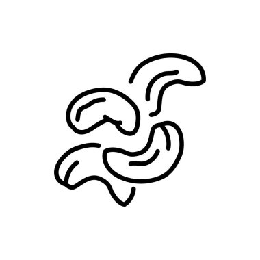 Kaju rengi siyah çizgi ikonu. Doğal organik süper yiyecek..