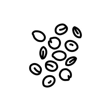 Mercimek gevreği siyah çizgi ikonu. Doğal organik süper yiyecek..