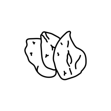 Kurutulmuş armut siyah çizgi ikonu. Doğal organik süper yiyecek.