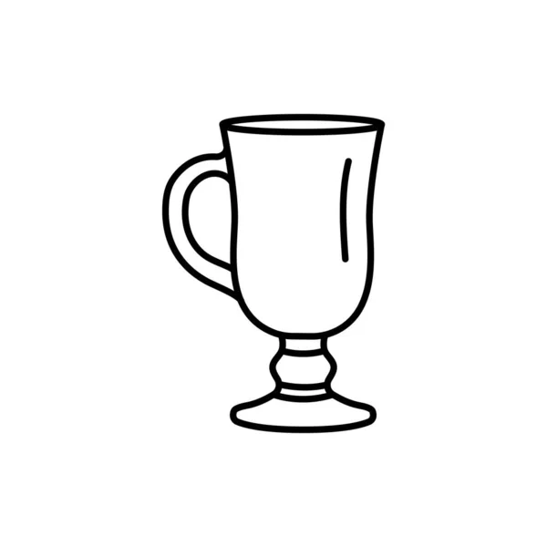 Остекление Иконки Черной Линии Радужного Кофе Посуда — стоковый вектор