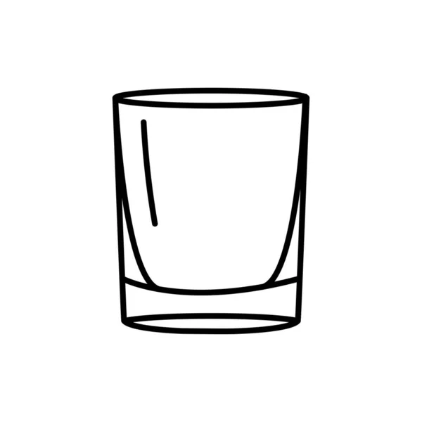Glass Rum Black Line Icon Dishware — Stock Vector