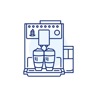 Coffee machine color line icon. Kitchen device. 