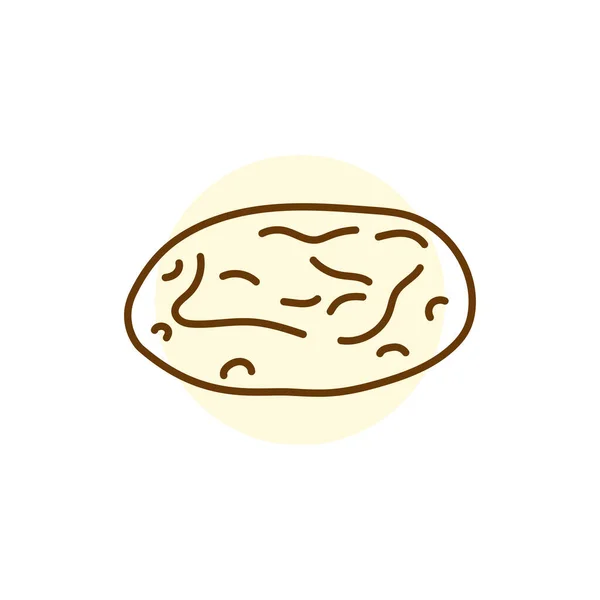 Значок Черной Линии Хлеба Пита Пекарня — стоковый вектор