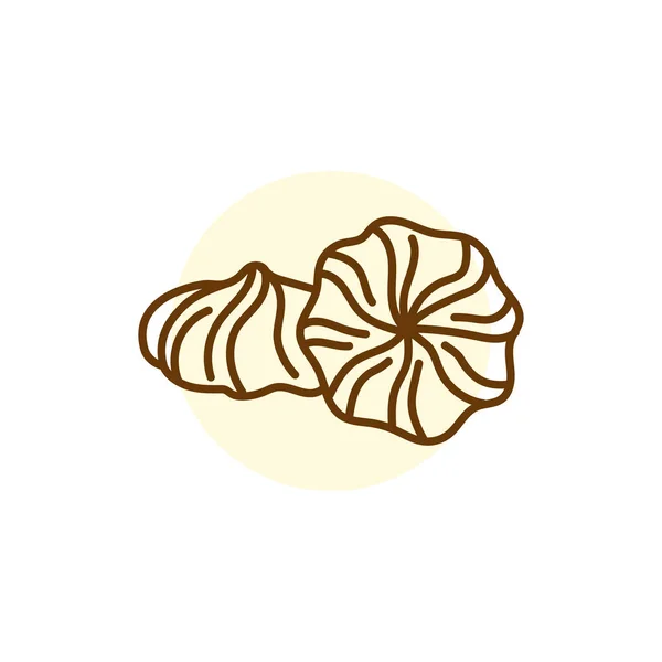 Cookies Icône Ligne Noire Boulangerie — Image vectorielle