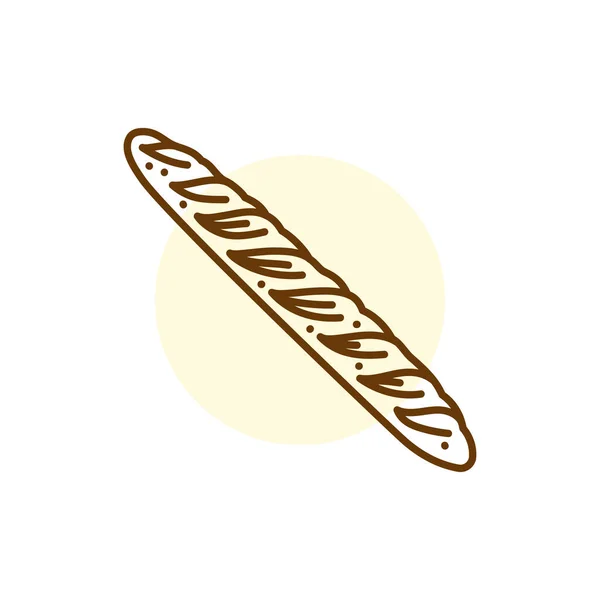 French Baguette Black Line Icon Bakery — Stock Vector