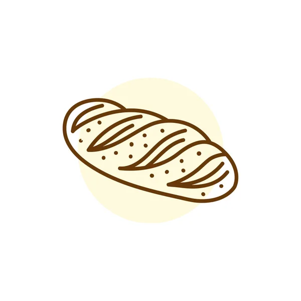 Somun Ekmeği Siyah Çizgi Ikonu Fırın — Stok Vektör