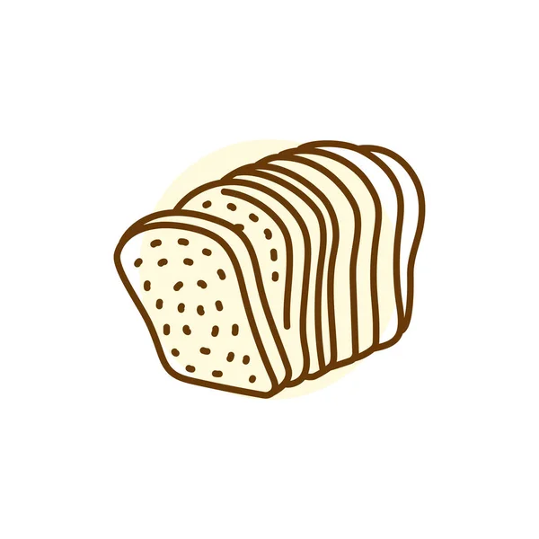 Κομμένο Σιτάρι Ψωμί Μαύρο Γραμμή Εικονίδιο Αρτοποιείο — Διανυσματικό Αρχείο