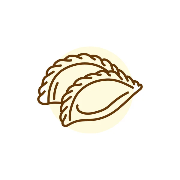 Süße Brötchen Black Line Symbol Bäckerei — Stockvektor