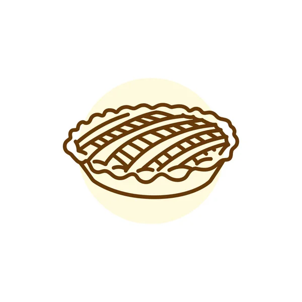 Sweet Pie Black Line Icon Bakery — Stock Vector