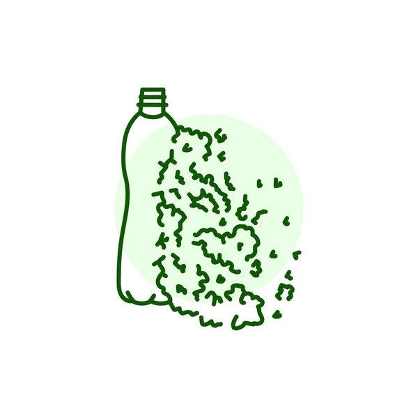 Pet Bottle Recycle Black Line Icon Pictogram Web Page — Vettoriale Stock
