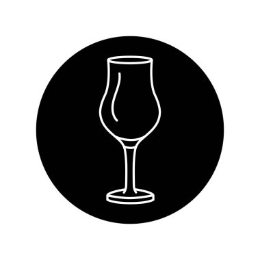 Armagnac cam çizgi simgesi. Yemek takımı.