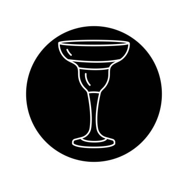 Margarita cam siyah çizgi ikonu. Bulaşık takımı
