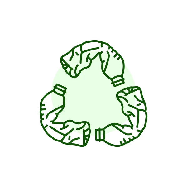 Символ Recycle Сделан Использованных Пластиковых Бутылок Пиктограмма Веб Страницы — стоковый вектор