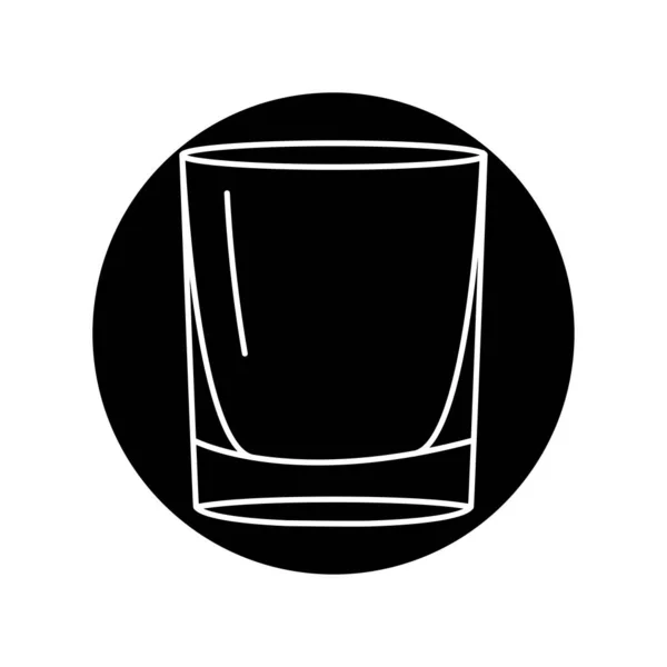 Verre Pour Rhum Icône Ligne Noire Dishware — Image vectorielle
