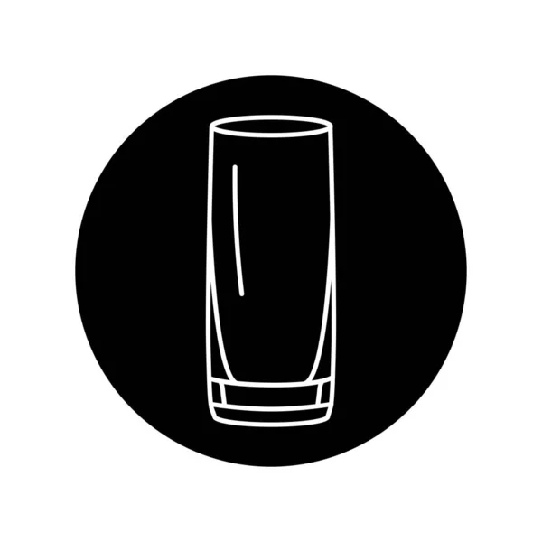 Verre Highball Icône Ligne Noire Dishware — Image vectorielle
