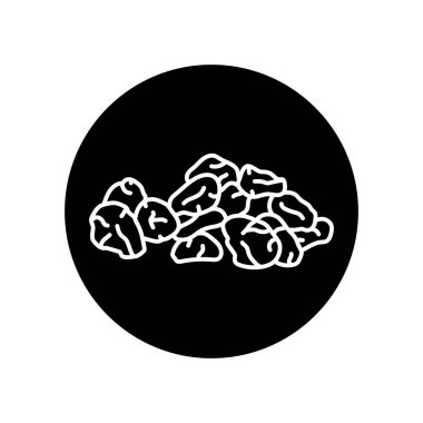 Kurutulmuş yaban mersini siyah çizgi ikonu. Doğal organik süper yiyecek.