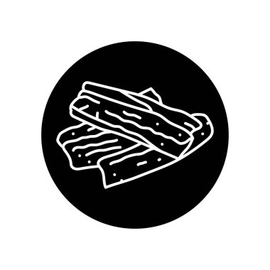 Kurutulmuş papaya siyah çizgi ikonu. Doğal organik süper yiyecek.