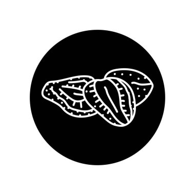 Kurutulmuş çilek siyah çizgi ikonu. Doğal organik süper yiyecek.