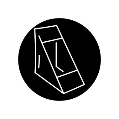 Sandviç paketleme siyah çizgi simgesi. 