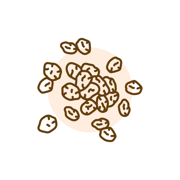 Raisins Icône Ligne Noire Super Aliment Bio Naturel — Image vectorielle