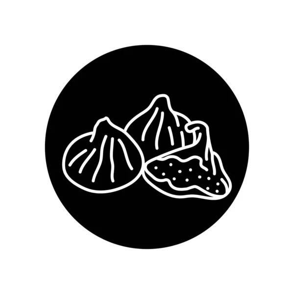 Dried Fig Black Line Icon Natural Organic Super Food — Stock Vector