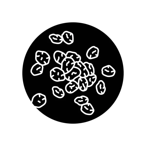 Значок Черной Линии Изюма Естественные Органические Суперпродукты — стоковый вектор