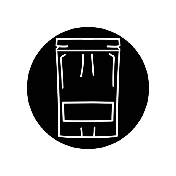 Συσκευασία Για Καφέ Μαύρο Εικονίδιο Γραμμή — Διανυσματικό Αρχείο