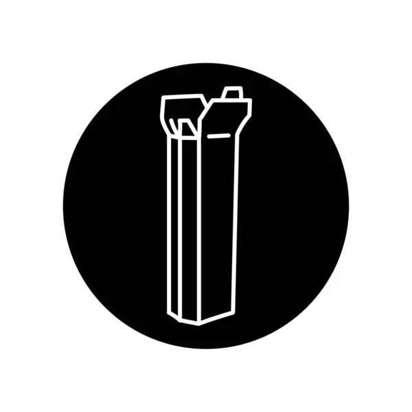 Verpakking Voor Fles Zwarte Lijn Pictogram — Stockvector