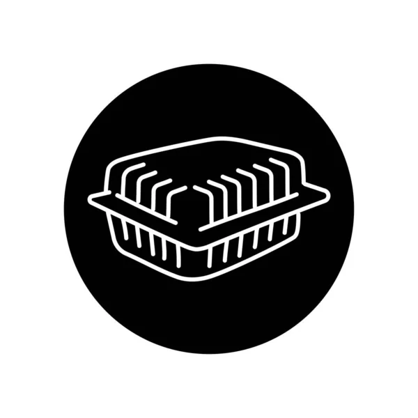 Plastic Container Black Line Icon — Stock Vector