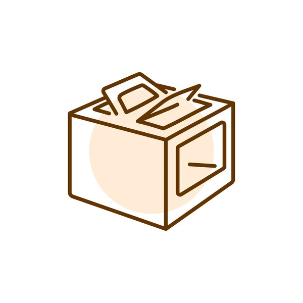 Cardboard Packaging Cake Black Line Icon — Stock Vector