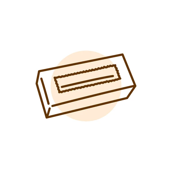 Emballage Carton Pour Macarons Icône Ligne Noire — Image vectorielle