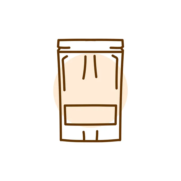 Förpackning För Eller Kaffe Svart Linje Ikon — Stock vektor