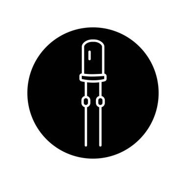 Işık yayan diyot siyah çizgi simgesi. Web sayfası için resim grafiği