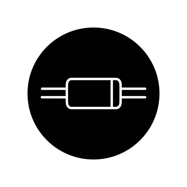 Large Signal Diodes Black Line Icon Pictogram Web Page — Stock Vector