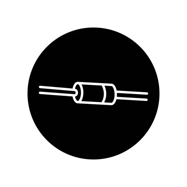 Pin二极管黑线图标 网页的象形文字 — 图库矢量图片