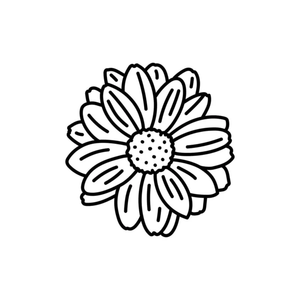 Рожева Квітка Чорна Лінія — стоковий вектор