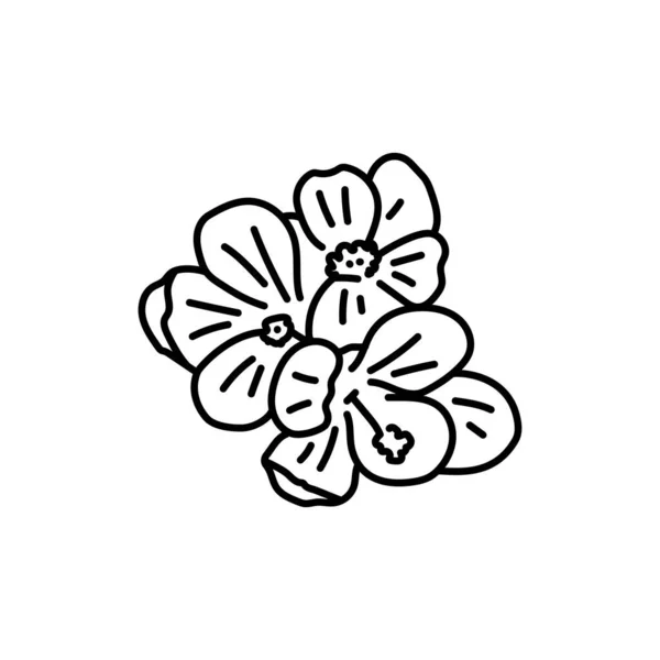 Violet Fleur Ligne Noire — Image vectorielle