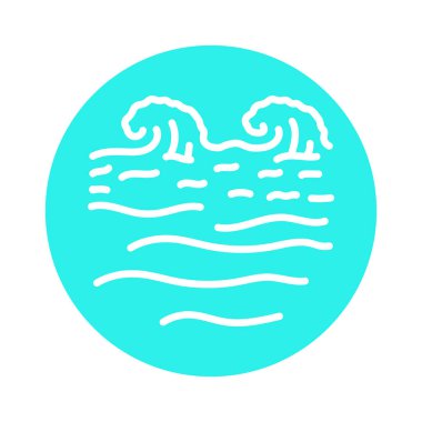 Ocean black line icon. Liquid flow. 