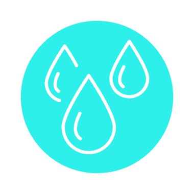 Water drops color line icon.  Liquid flow. 