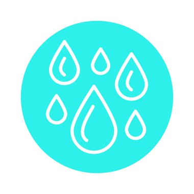 Water drops color line icon.  Liquid flow. 