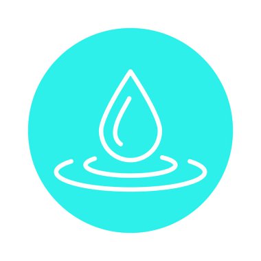 Water drop color line icon.  Liquid flow. 
