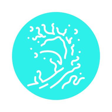 Water splash color line icon. Liquid flow. 