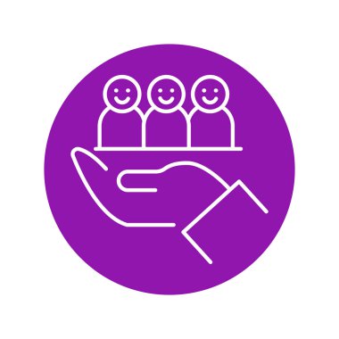 Friendship color line icon. Hand holding people.