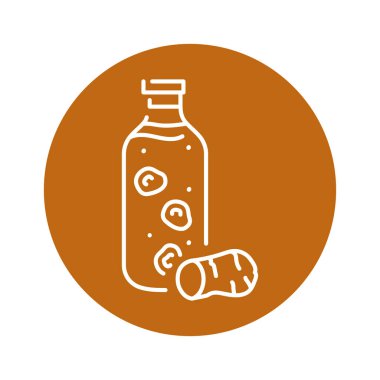 Kombucha homemade tea in bottle color line icon. Japanese fermented 