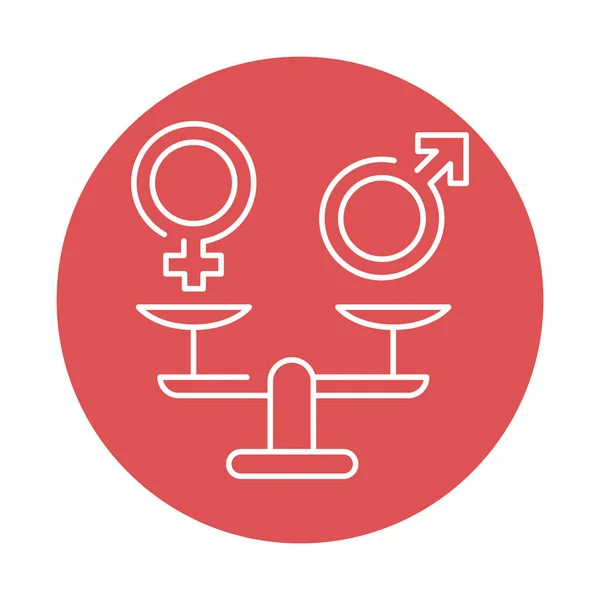 Gender Equality Color Line Icon Women Rights — 스톡 벡터