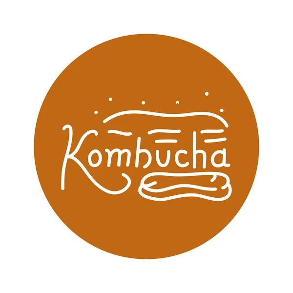 Kombucha Homemade Tea Lettering — Stock Vector