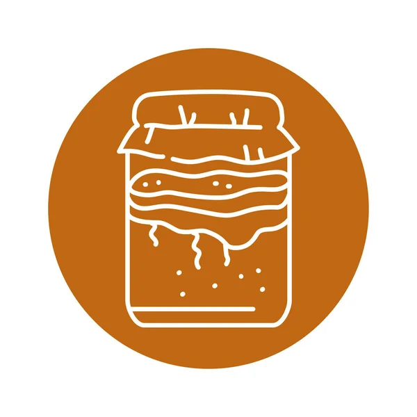 Kombucha Homemade Tea Jar Color Line Icon — Stockvektor