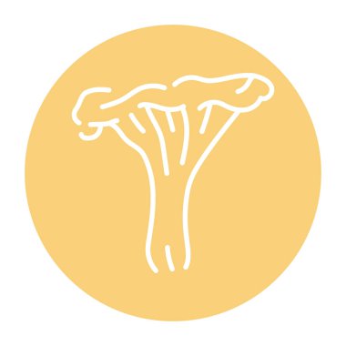 Chanterelle mushroom color line icon. Cooking ingredient. 