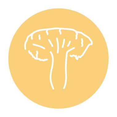 Woolly mushroom color line icon. Cooking ingredient. 