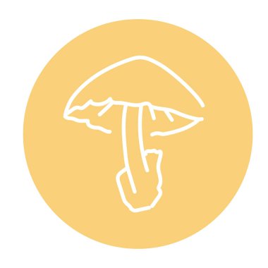 Straw mushroom color line icon. Cooking ingredient. 